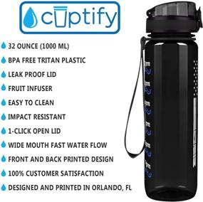 img 2 attached to 🚓 32 oz Police Water Bottle: Distressed Blue Line Flag on Black Gloss - Motivational Time Marker Gift for Men and Women, Perfect for Academy Graduation