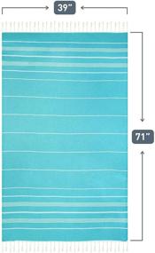 img 2 attached to 🏖️ HAVLULAND (Set of 6) - Premium Turkish Cotton Beach Towels: Soft, Absorbent, and Quick-Drying Oversized Bath Towels - Sand-Free Blanket
