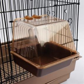 img 1 attached to 🐦 Saim Bird Bath Box with Universal Clips: The Ultimate Bird Cage Hanging Bath for Parrots - Shower Accessories Included