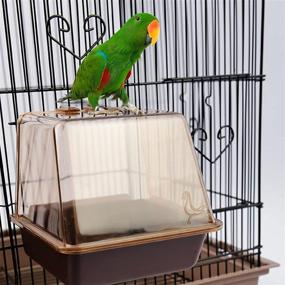 img 2 attached to 🐦 Saim Bird Bath Box with Universal Clips: The Ultimate Bird Cage Hanging Bath for Parrots - Shower Accessories Included