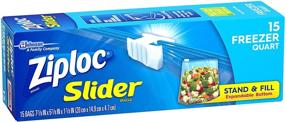 img 1 attached to 🔒 Convenient 3-Pack Ziploc Slider Bag Freezer Quart, 15-Count: An Organizational Essential!