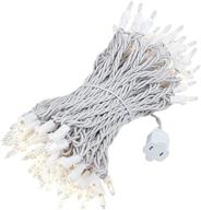 🎄 commercial grade heavy duty christmas mini light set by novelty lights, inc. - clear, white wire, 100 lights, 50' long, connects 10 (standard is connect 5) logo