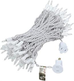 img 2 attached to 🎄 Commercial Grade Heavy Duty Christmas Mini Light Set by Novelty Lights, Inc. - Clear, White Wire, 100 Lights, 50' Long, Connects 10 (Standard is Connect 5)