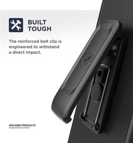 img 3 attached to 📱 Samsung Galaxy Note 8 Protective Phone Cover - Encased Case with Belt Clip and Holster (SlimShield Series) - Smooth Black