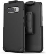 📱 samsung galaxy note 8 protective phone cover - encased case with belt clip and holster (slimshield series) - smooth black logo