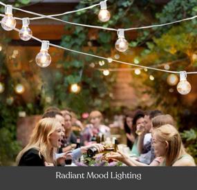 img 1 attached to 🌟 Brightech Ambience Pro - White LED Globe Outdoor String Lights - Waterproof, 1W Vintage Edison Bulbs - 26 Feet Patio Lights Establish a Bistro Atmosphere in Your Backyard