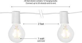 img 3 attached to 🌟 Brightech Ambience Pro - White LED Globe Outdoor String Lights - Waterproof, 1W Vintage Edison Bulbs - 26 Feet Patio Lights Establish a Bistro Atmosphere in Your Backyard