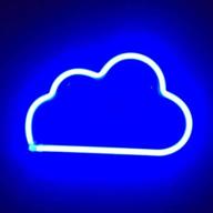 🌟 danideer led cloud neon sign: a unique blue glow lamp for wall decoration - perfect gift for kids, boys, and girls on any occasion логотип