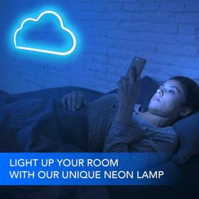 img 2 attached to 🌟 DANIDEER Led Cloud Neon Sign: A Unique Blue Glow Lamp for Wall Decoration - Perfect Gift for Kids, Boys, and Girls on Any Occasion