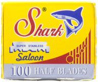 professional barber razor blades: 100 💈 high-quality shark super stainless straight edge blades logo