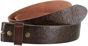 img 2 attached to 👔 Premium Western Floral Engraved Tooling Leather Men's Accessories: Perfect for Belts