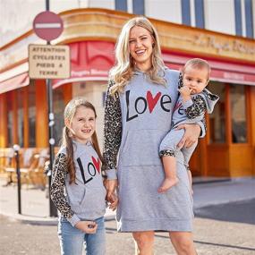 img 2 attached to Stylish Mommy and Me Valentine's Day Shirt Dress: Love Heart Design, Long Sleeve, Perfect for Matching Outfits