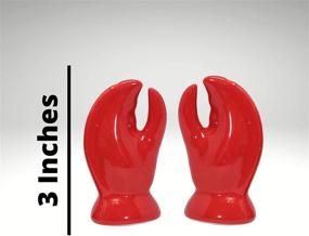 img 3 attached to Refillable Red Ceramic Lobster Claw Salt and Pepper Shaker Set - 3 Inches, Spice Holder Kitchen Accessory