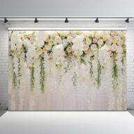 floral wedding backdrop - white and pink rose wall background - 7x5 bridal shower romantic scene photography backdrops by mehofoto logo