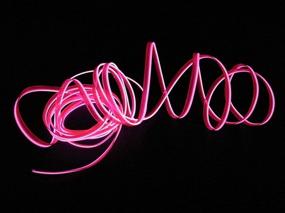 img 3 attached to 🌟 Vibrant Neon Light El Wire - USB Powered Glowing Strobing Electroluminescent Wire for Festivals, Parties, Halloween, Christmas - 2M/6FT (Pink)