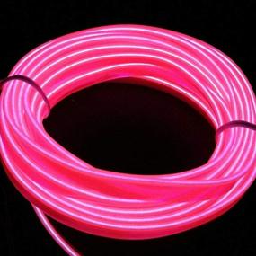 img 2 attached to 🌟 Vibrant Neon Light El Wire - USB Powered Glowing Strobing Electroluminescent Wire for Festivals, Parties, Halloween, Christmas - 2M/6FT (Pink)