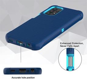 img 3 attached to 📱 Leptech Galaxy A32 5G Case: Full Body Armor Phone Cover with Kickstand and Belt Clip (Blue)