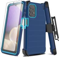 📱 leptech galaxy a32 5g case: full body armor phone cover with kickstand and belt clip (blue) logo