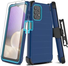 img 4 attached to 📱 Leptech Galaxy A32 5G Case: Full Body Armor Phone Cover with Kickstand and Belt Clip (Blue)