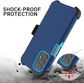 img 2 attached to 📱 Leptech Galaxy A32 5G Case: Full Body Armor Phone Cover with Kickstand and Belt Clip (Blue)