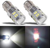 💡 pyjr led bulb white 1157, p21/5w 7528 2057 2357 1016 1034, super bright 1000 lm, ac/dc 10-30v, projector included, for back up/reverse lights, tail/brake lights, xenon white (pack of 2) logo