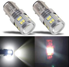img 4 attached to 💡 PYJR LED Bulb White 1157, P21/5W 7528 2057 2357 1016 1034, Super Bright 1000 Lm, AC/DC 10-30V, Projector Included, for Back Up/Reverse Lights, Tail/Brake Lights, Xenon White (Pack of 2)