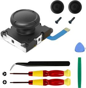 img 4 attached to Upgraded Veanic Replacement Joystick Analog Thumb Stick for Nintendo Switch Joy-Con Controller - Includes Y00, Cross Screwdriver, Pry Tools + 2 Thumbstick Caps