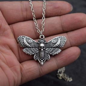 img 3 attached to 🦋 SanLan Skull Butterfly Pendant Necklace with Dead Moth Head Insect Jewellery