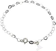 💖 sterling silver adjustable heart link anklet: nickel-free chain from italy - a delicate charm for your pretty feet logo