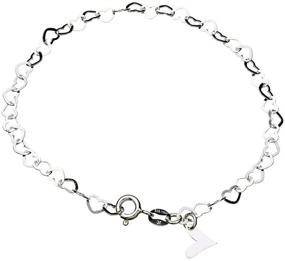 img 3 attached to 💖 Sterling Silver Adjustable Heart Link Anklet: Nickel-Free Chain from Italy - A Delicate Charm for Your Pretty Feet