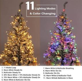 img 3 attached to BrizLabs 115ft 300 LED Color Changing Fairy String Lights - Warm White & Multicolor Christmas Tree Lights, 11 Modes, Dimmable Plug-in Light with Remote for Indoor Outdoor Xmas Decor