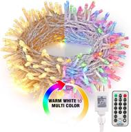 brizlabs 115ft 300 led color changing fairy string lights - warm white & multicolor christmas tree lights, 11 modes, dimmable plug-in light with remote for indoor outdoor xmas decor logo