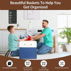 img 3 attached to 📦 WANMEI Foldable Storage Bin: Sturdy Fabric Basket Cube with Handles for Organizing - 4 Pack