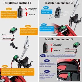 img 2 attached to 🔌 YONHAN Зарядное устройство для мотоциклов с USB-адаптером SAE на USB с двумя портами USB Type C PD и Quick Charge 3.0, вольтметром и выключателем, общей мощностью 36 Вт, 3 варианта установки - идеально подходит для смартфонов, планшетов, GPS.