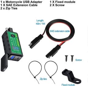 img 1 attached to 🔌 YONHAN Зарядное устройство для мотоциклов с USB-адаптером SAE на USB с двумя портами USB Type C PD и Quick Charge 3.0, вольтметром и выключателем, общей мощностью 36 Вт, 3 варианта установки - идеально подходит для смартфонов, планшетов, GPS.