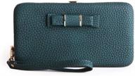 👜 blackish green women's bowknot wallet: long clutch purse with large capacity phone & card holder pocket logo