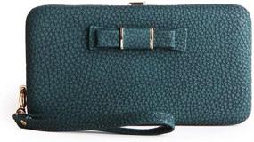 img 3 attached to 👜 Blackish Green Women's Bowknot Wallet: Long Clutch Purse with Large Capacity Phone & Card Holder Pocket