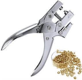 img 4 attached to QLOUNI Eyelet Hole Punch Pliers: Grommet Pliers Kit with 100 Gold Eyelets for Leather Fabric Belt Clothes Repair and Decoration