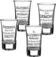 lillian rose clear shot glasses set 4-pack, 1.5oz - enhance your party experience! logo