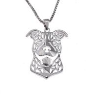 🐶 exquisite sterling silver pit bull necklace and earrings set - a perfect gift for proud pit moms and dog lovers! logo