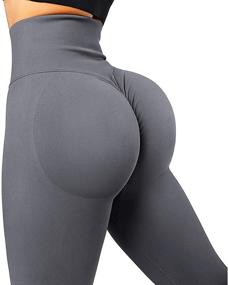 img 1 attached to 🍑 RUUHEE Women's Peach Lift Seamless High Waist Scrunch Butt Yoga Pants Tights