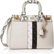 guess katey luxury satchel burgundy women's handbags & wallets logo