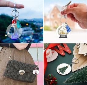 img 2 attached to 🔑 DIY Keychain Crafts Set: 72-Piece Sublimation Blank Keychains with Round Pendants, Key Chains, and Colorful Tassels for Ornament Making