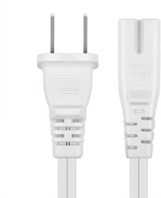 img 1 attached to TNP Universal 2 Prong Power Cord (1FT) - NEMA 1-15P To IEC320 C7 18AWG Figure 8 Shotgun Connector AC Power Supply Cable Wire Socket Plug Jack (White) Compatible With Apple TV