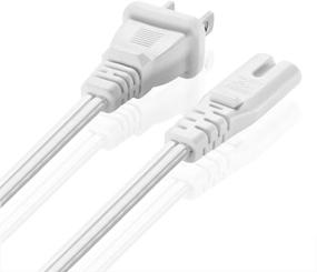 img 2 attached to TNP Universal 2 Prong Power Cord (1FT) - NEMA 1-15P To IEC320 C7 18AWG Figure 8 Shotgun Connector AC Power Supply Cable Wire Socket Plug Jack (White) Compatible With Apple TV