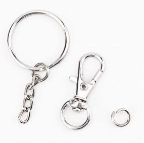 img 2 attached to 🔑 150 Pcs AIEX Key Chain Clip Swivel Hook with Metal Key Ring and Chain for Lanyard Keychain Crafting