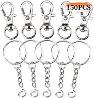 🔑 150 pcs aiex key chain clip swivel hook with metal key ring and chain for lanyard keychain crafting logo