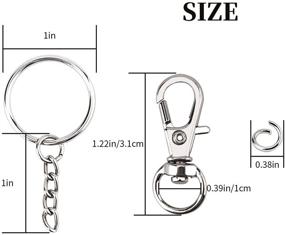 img 3 attached to 🔑 150 Pcs AIEX Key Chain Clip Swivel Hook with Metal Key Ring and Chain for Lanyard Keychain Crafting