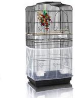 🐦 asocea extra large bird cage seed catcher guard - universal birdcage cover with nylon mesh net for parrot, parakeet, macaw, lovebird, african grey - white (birdcage not included) logo