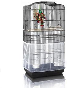 img 4 attached to 🐦 ASOCEA Extra Large Bird Cage Seed Catcher Guard - Universal Birdcage Cover with Nylon Mesh Net for Parrot, Parakeet, Macaw, Lovebird, African Grey - White (Birdcage NOT included)